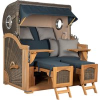 Strandkorb Amrum Grande Bullauge Teak PE Grey Dessin 593 Unkategorisiert online kaufen
