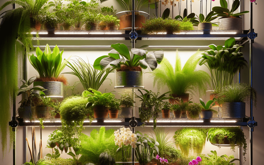 Einrichtung eines Pflanzenlichtregals für die Anzucht von Samen im Innenbereich