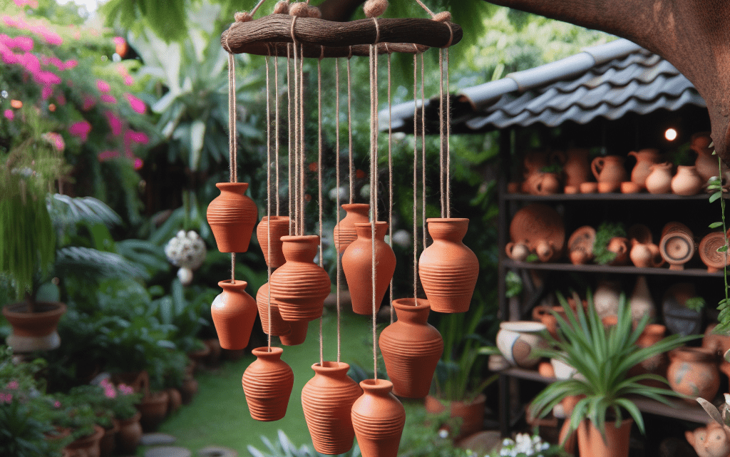 Kreatives Gartenprojekt: Windspiel aus Terrakotta-Töpfen selbst herstellen