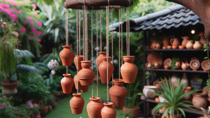 Kreatives Gartenprojekt: Windspiel aus Terrakotta-Töpfen selbst herstellen