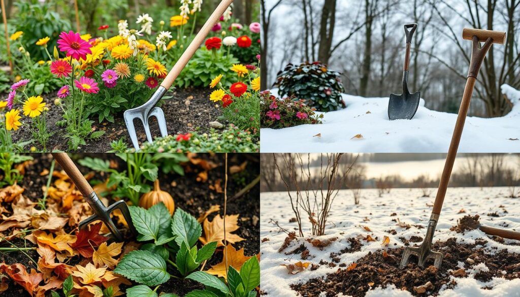 Gartenhacken im Jahresverlauf