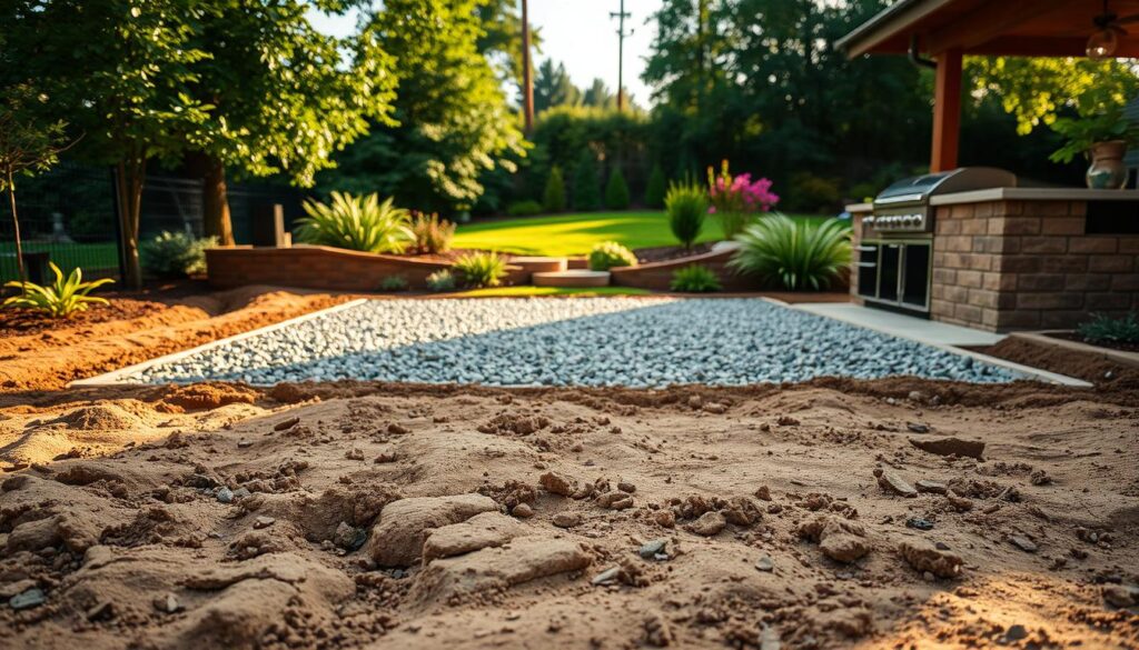 Bodenvorbereitung für Außenküche