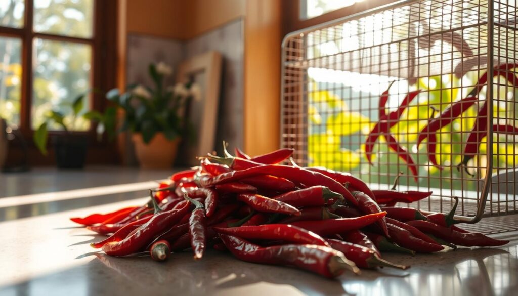 Chilischoten trocknen Methoden