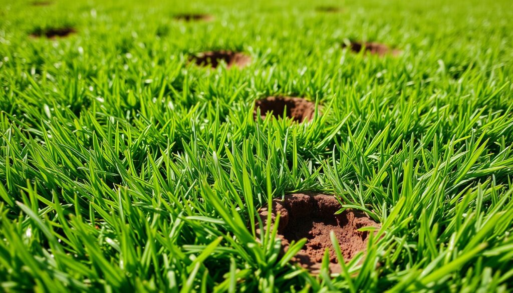 Diagnose von Löchern im Rasen