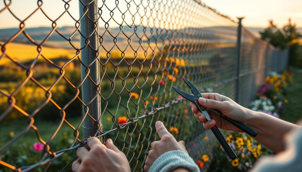 Maschendrahtzaun reparieren
