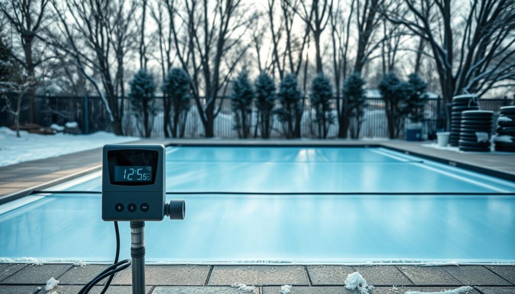 Poolabdeckung und Monitoring