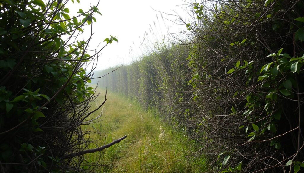 Schichtung einer natürlichen Hecke Schichtung einer natürlichen Hecke