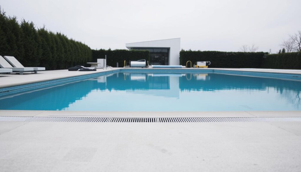 Technische Wintervorbereitung des Schwimmbeckens