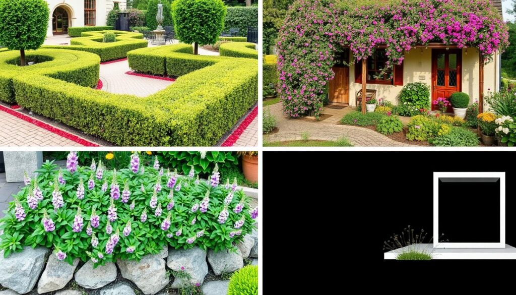 Veronica Pflanze in verschiedenen Gartenstilen