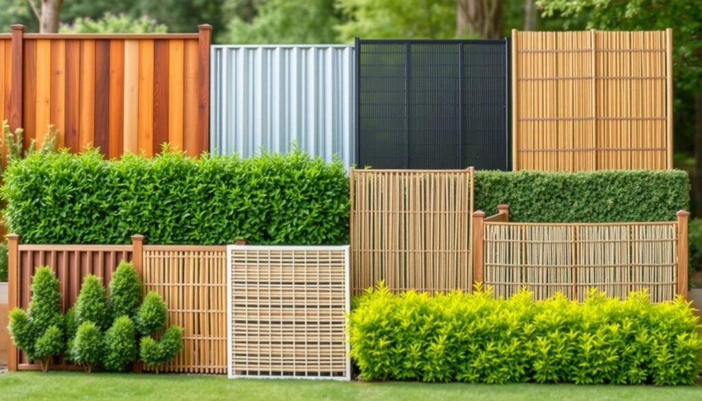 Verschiedene Sichtschutzmaterialien im Vergleich