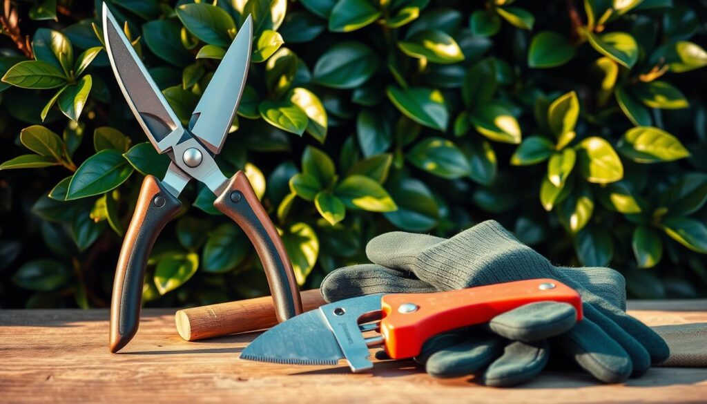 Werkzeug für Kirschlorbeer schneiden