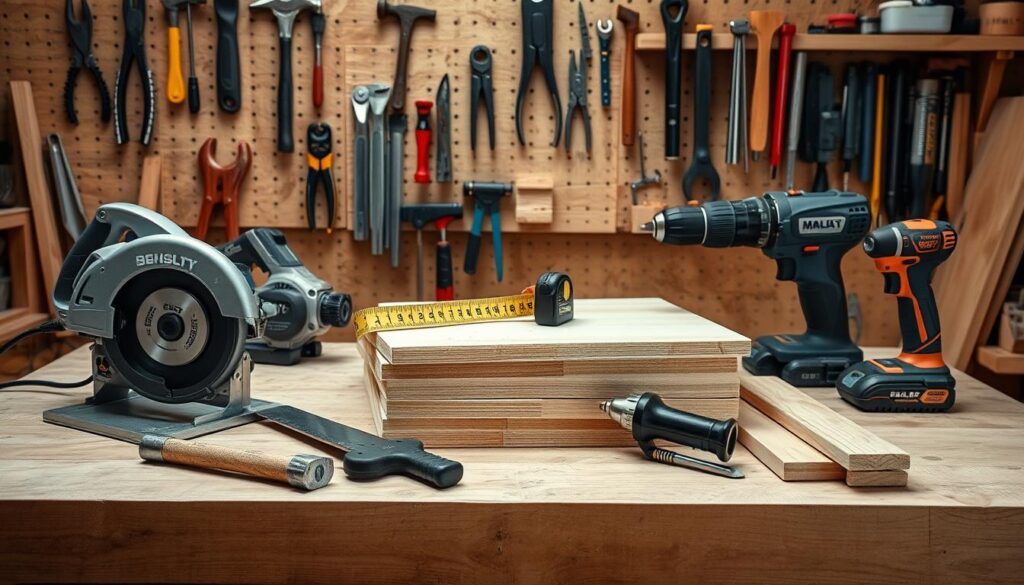 Werkzeuge für Sitzbank