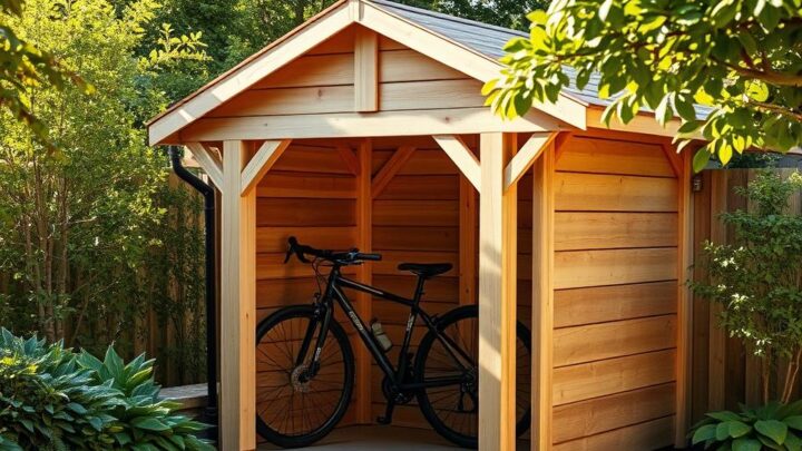 Fahrradgarage aus Holz für den Garten selber bauen