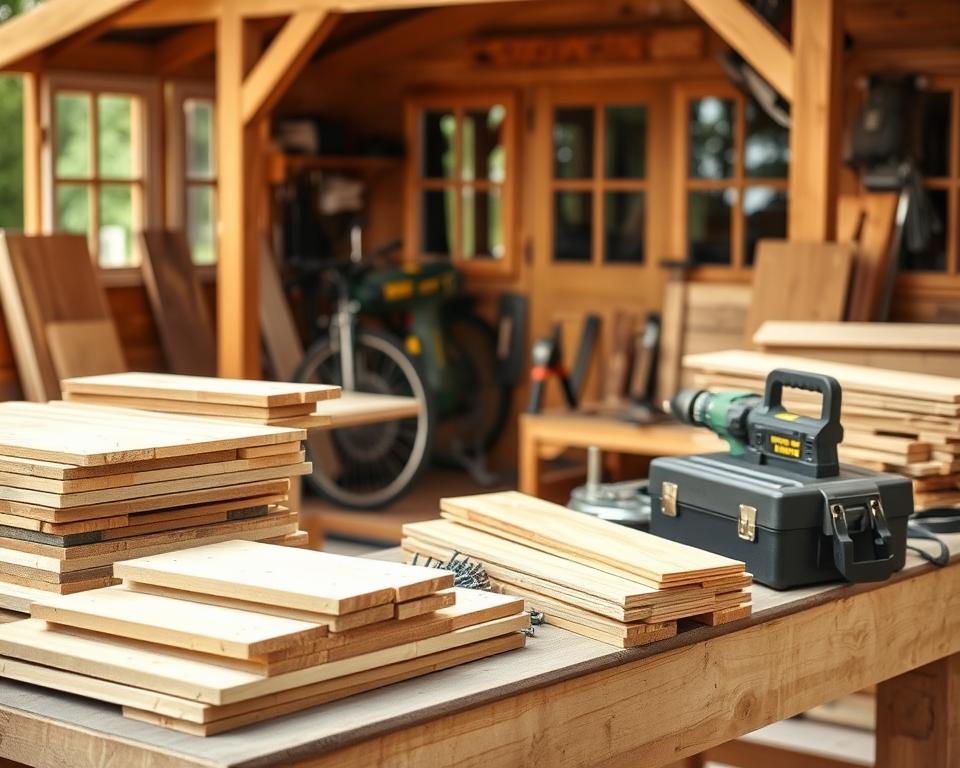 Materialien für Fahrradgarage Materialien für Fahrradgarage