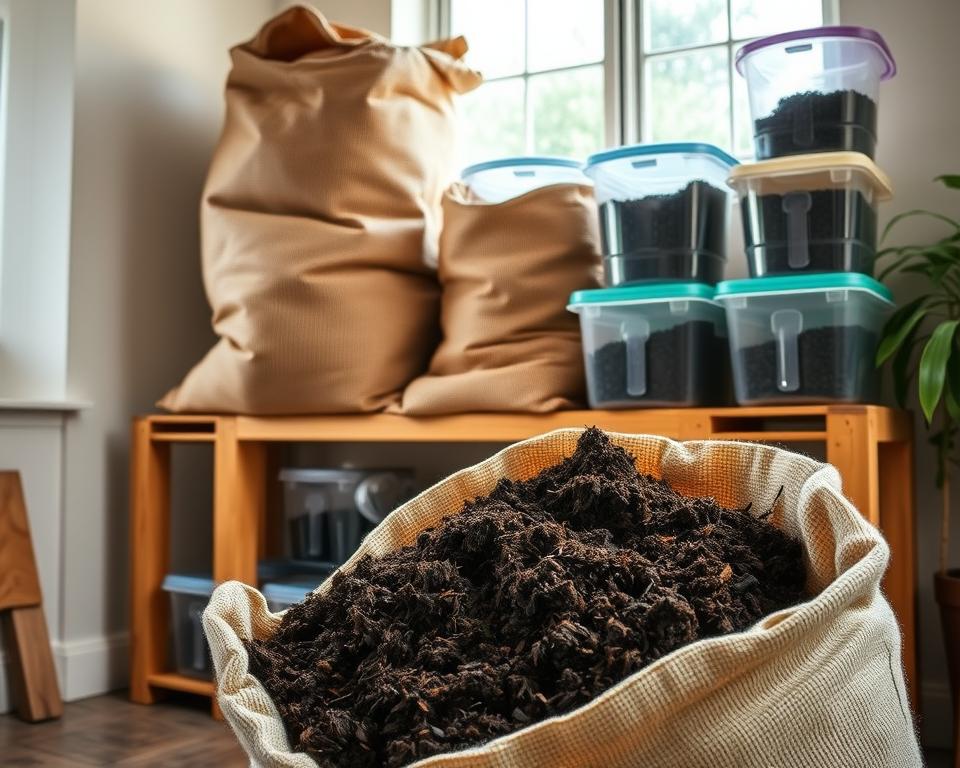 Anzuchterde Lagerung und Aufbewahrung