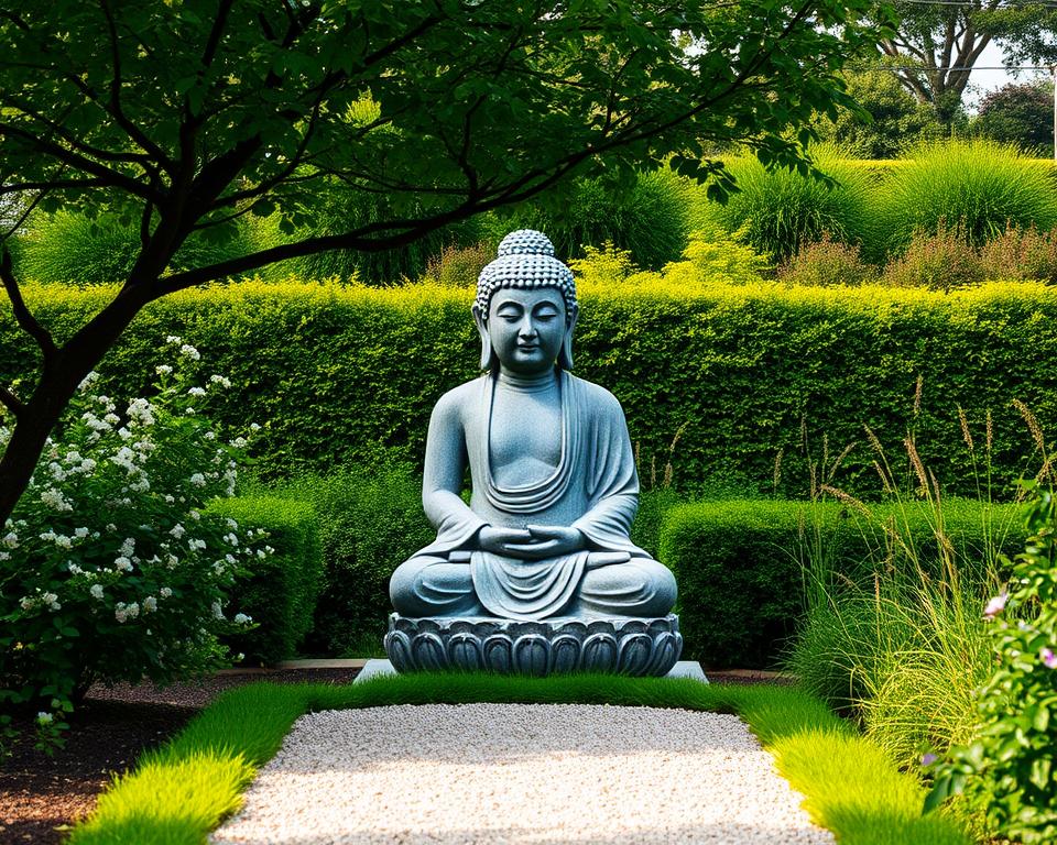 Buddha-Statue Pflege im Garten Buddha-Statue Pflege im Garten
