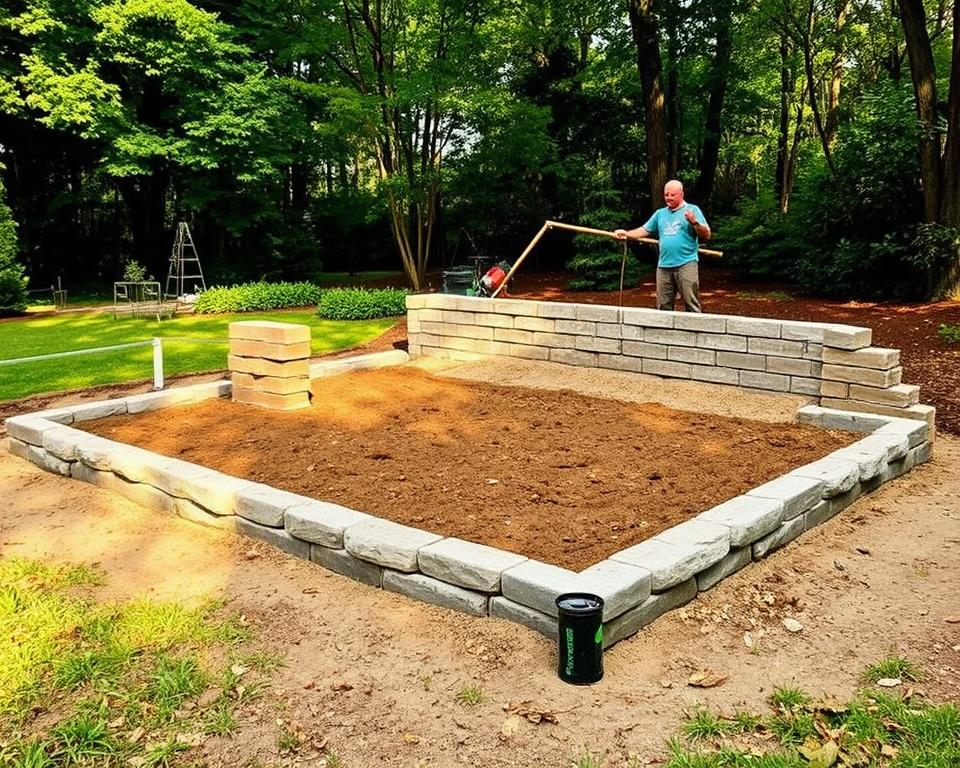 Fundamentvorbereitung Steinhochbeet