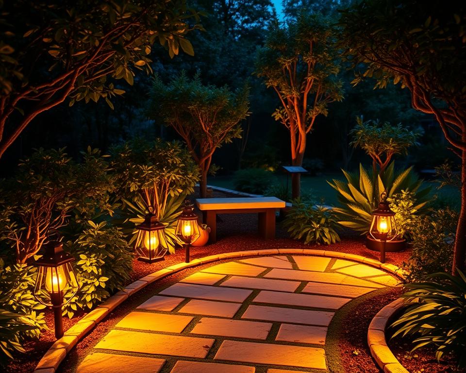 Gartenbeleuchtung mit Solarleuchten