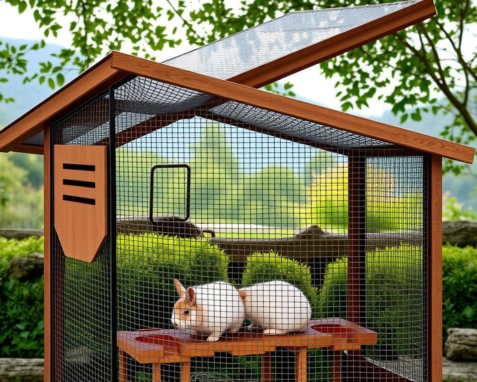 Hasenstall Belüftung und Wetterschutz