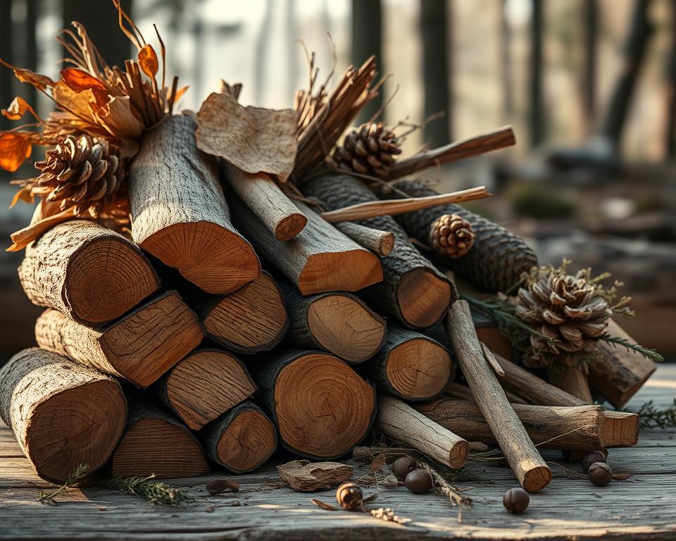 Holzarten für Schwedenfeuer