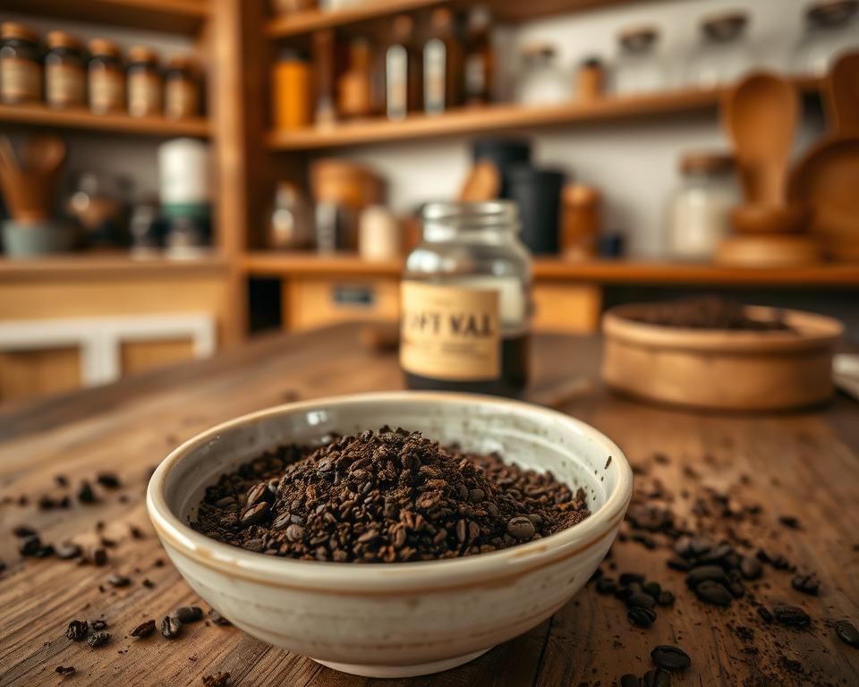 Kaffeesatz vorbereiten für Schädlingsbekämpfung