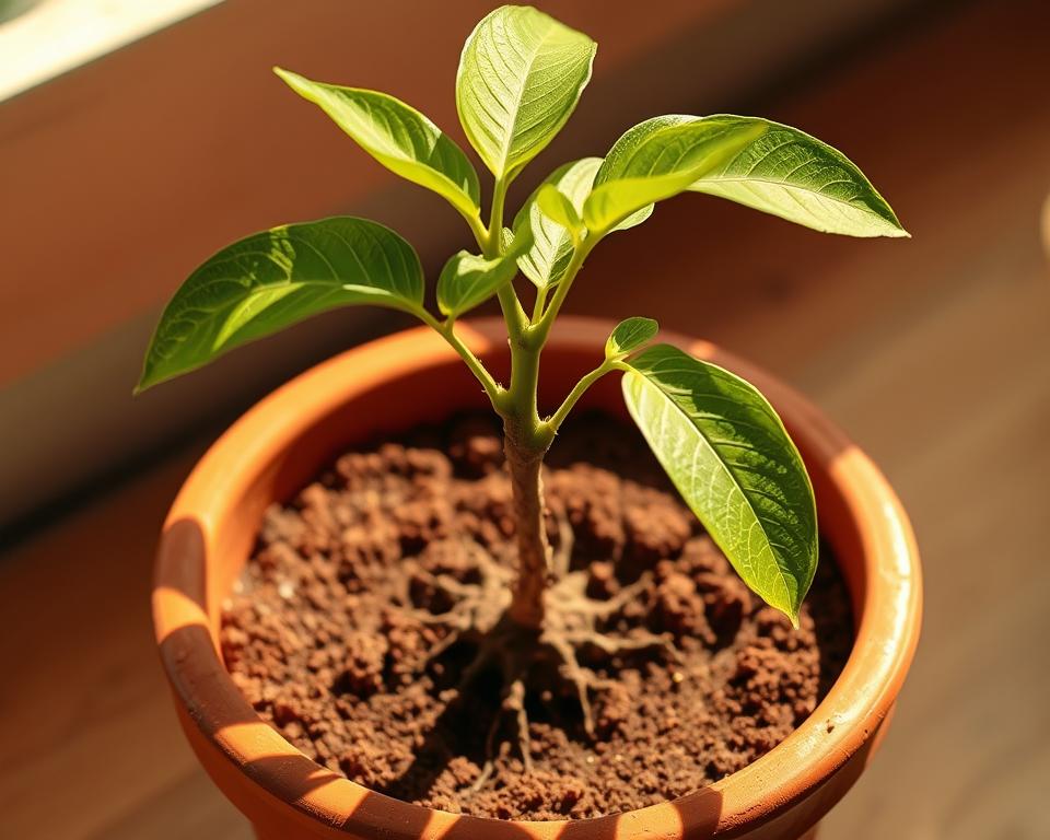 Mango Pflanze Pflege in den ersten Wochen