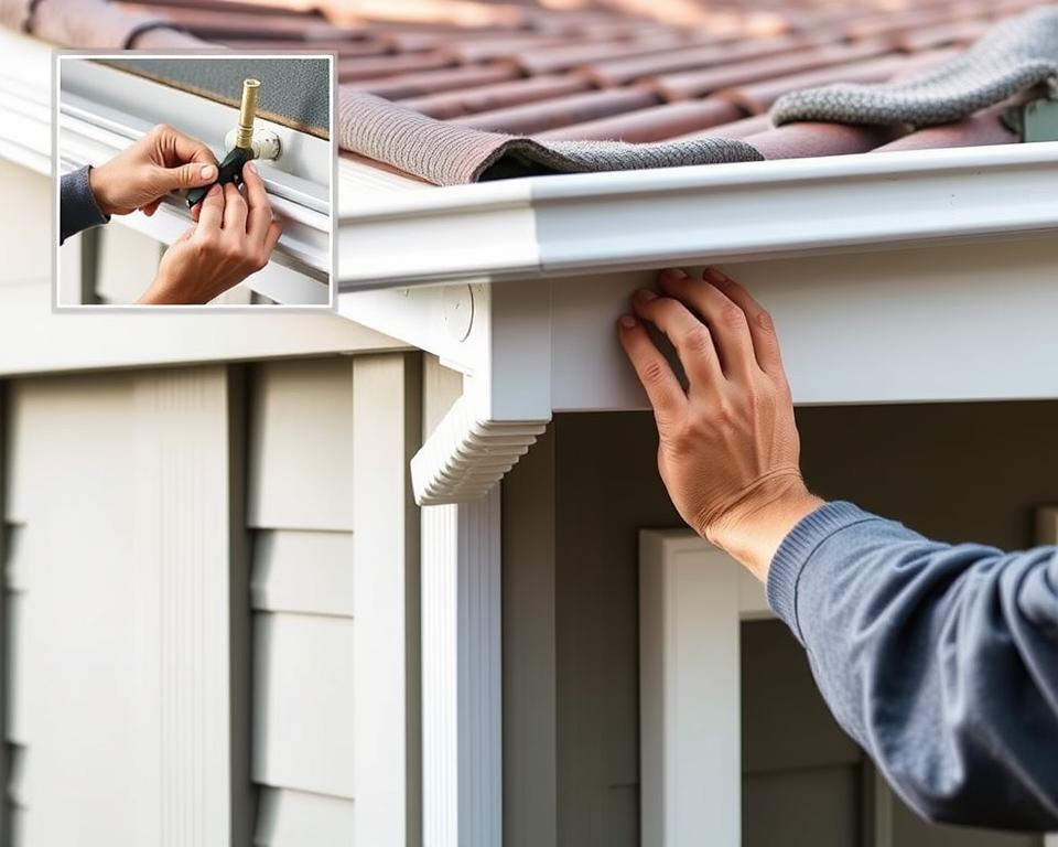 Montage einer Dachrinne