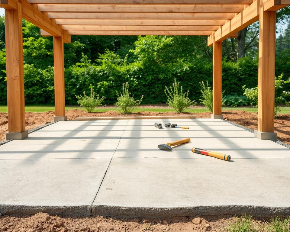 Pergola Fundament Vorbereitung