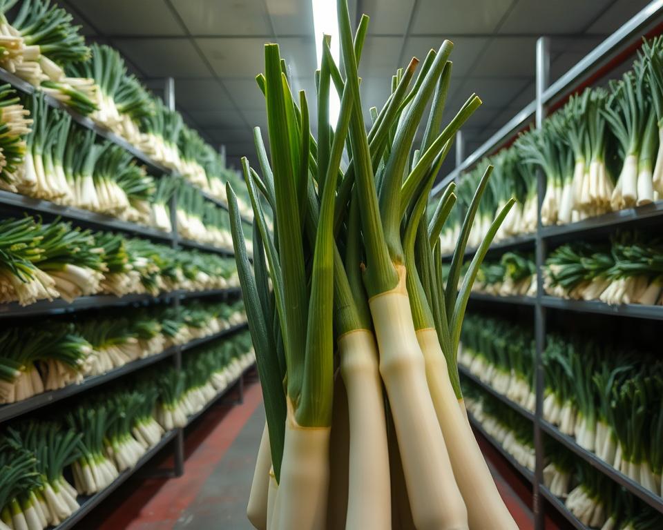 Porree Lagerung und Haltbarkeit