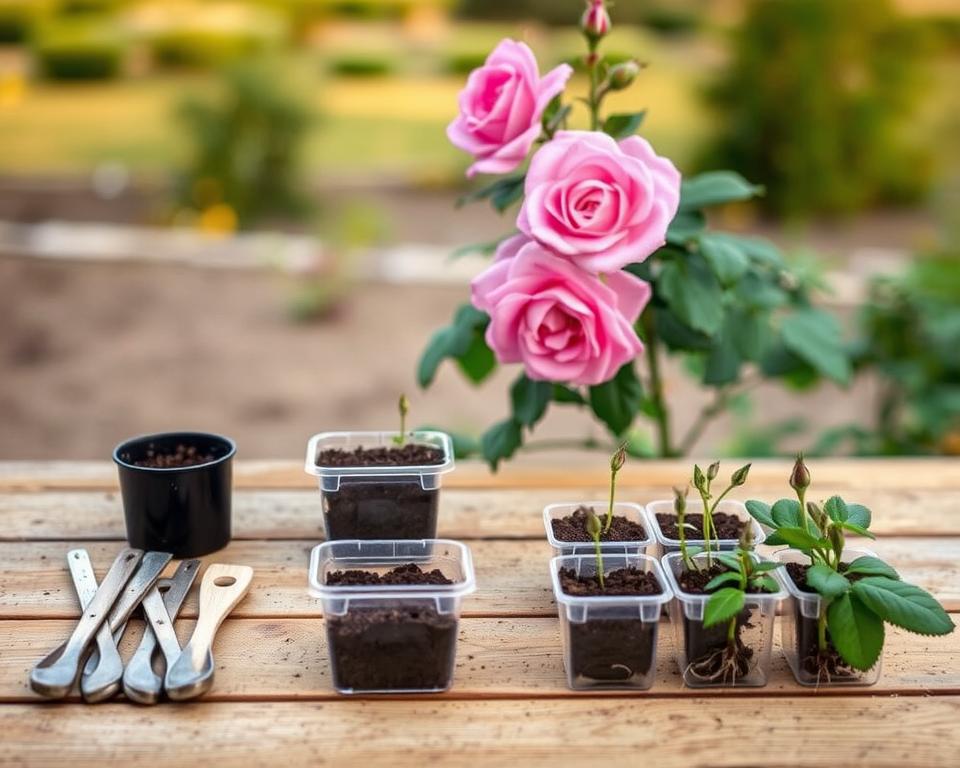 Rosen Stecklinge vermehren Schritt für Schritt