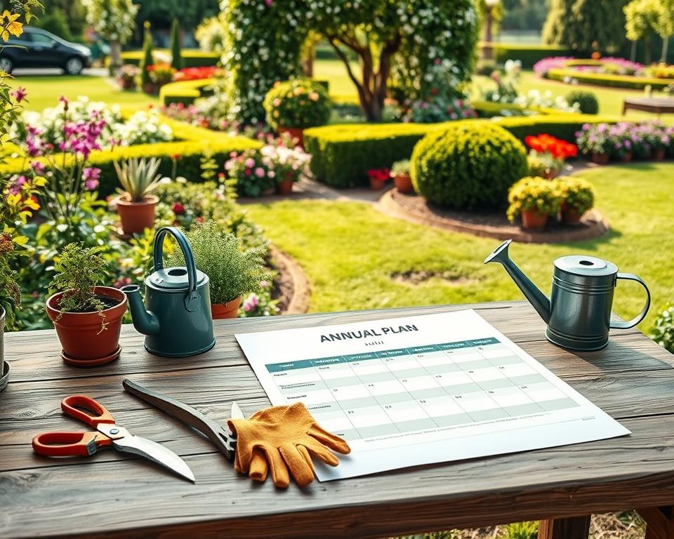 Saisonale Gartenreinigung Jahresplan