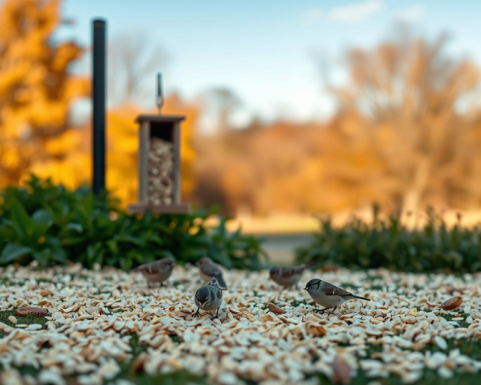 Saisonale Vogelfütterung mit Haferflocken