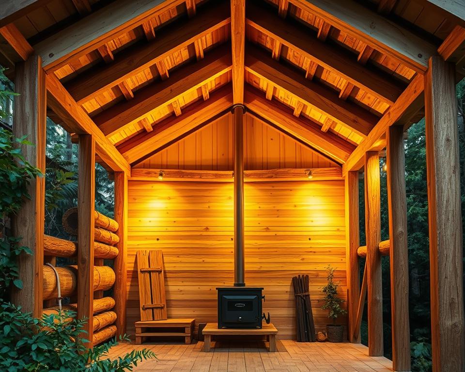 Saunawand Konstruktion