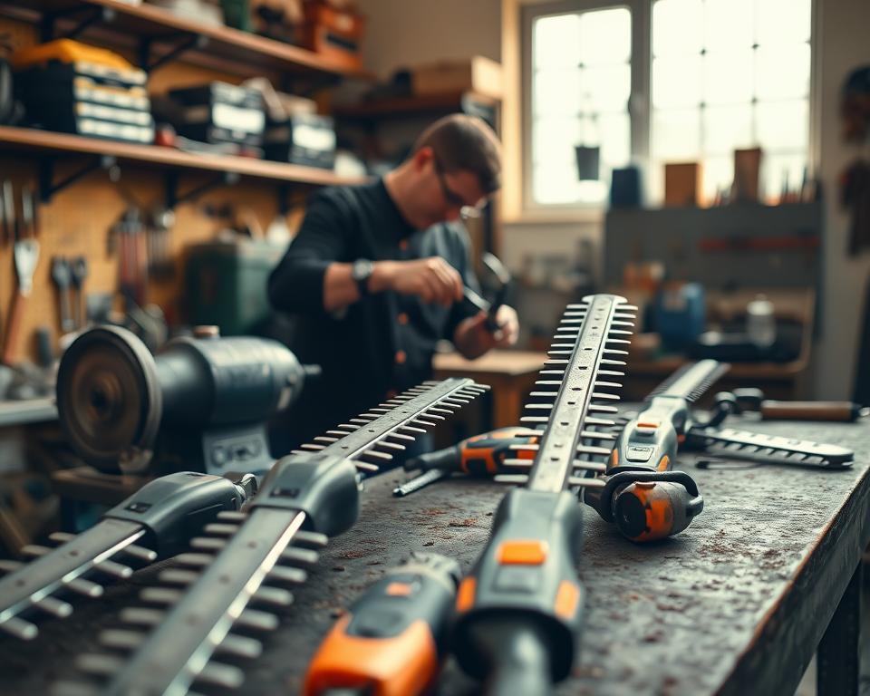 Schleifmethoden für Heckenscheren