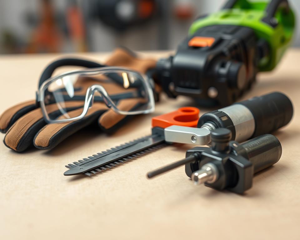 Sicherheitsausrüstung für Heckenschere