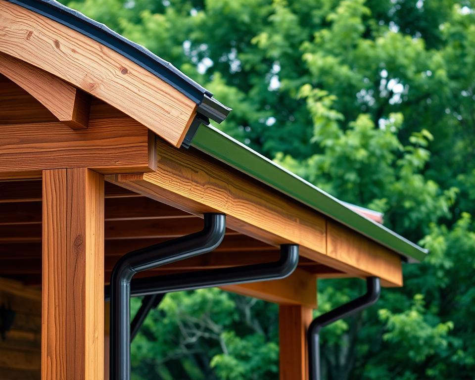 Vordach holz selbst bauen Entwässerungssystem