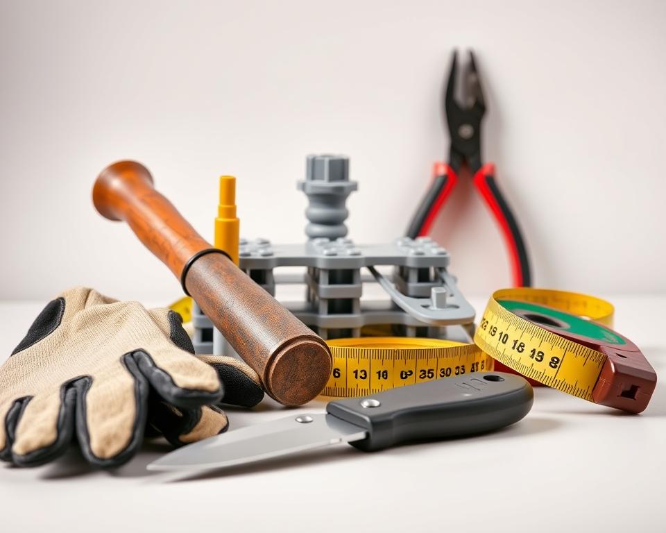 Werkzeuge für Rasengitter verlegen