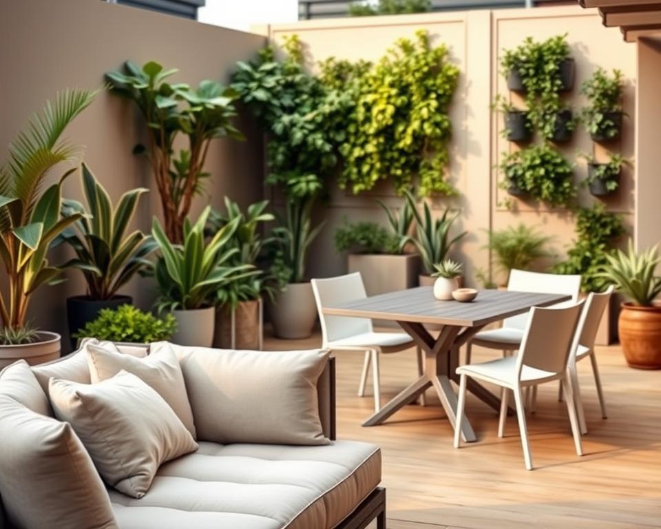 Platzsparende Gartenmöbel für kleine Terrassen