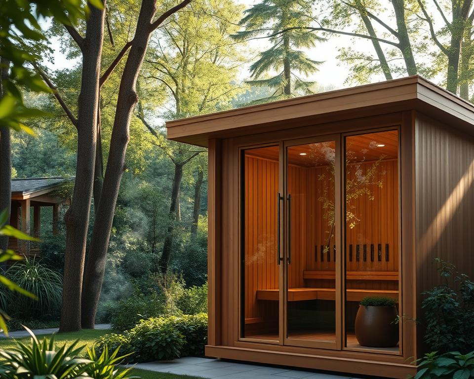 Infrarotsauna im Gartenbereich