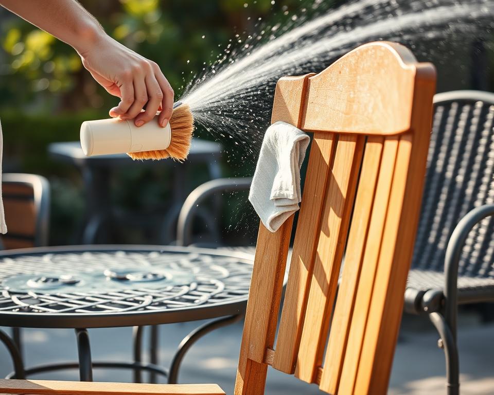 Reinigung von Gartenmöbeln