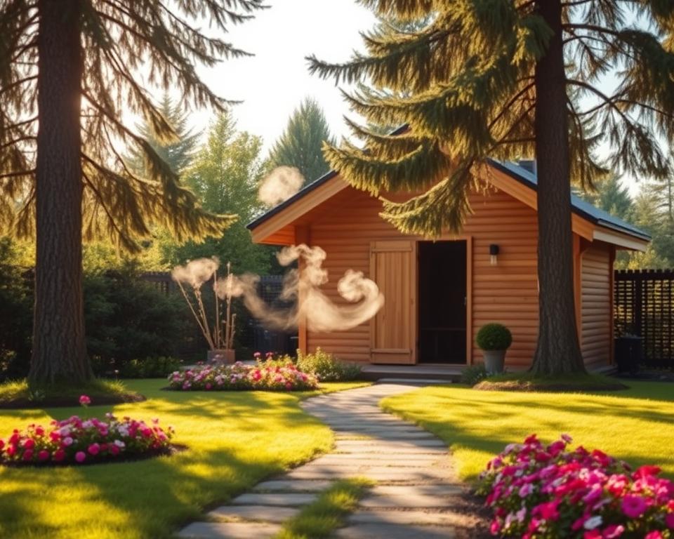 Traditionelle Finnische Sauna im Garten