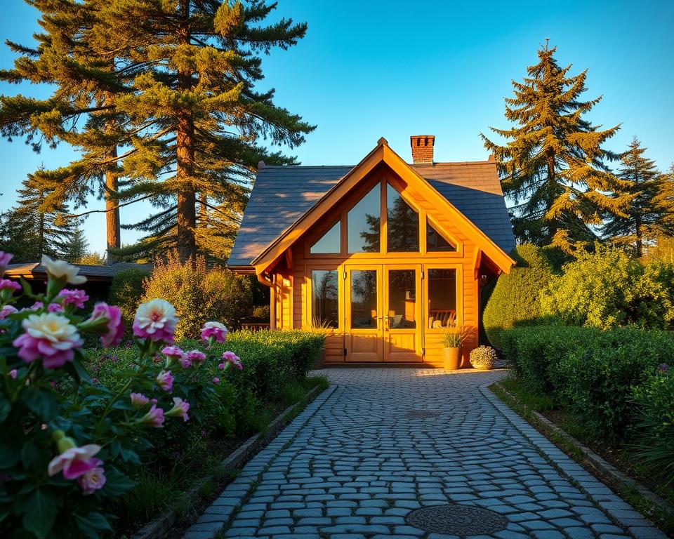 Walmdach Gartenhaus Design